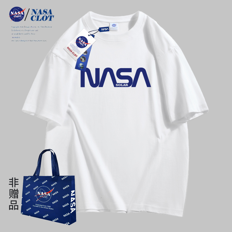 NASA联名2024夏季新款时尚百搭字母短袖