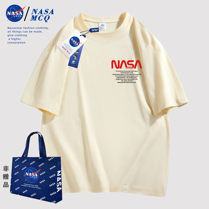 NASA MCQ联名2024夏季新款潮流印花百搭户外情侣同款T恤短袖DYJ