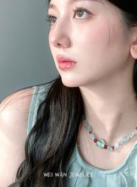 金鱼海洋梦2 原创蓝色琉璃手作清透海星水母手链项链