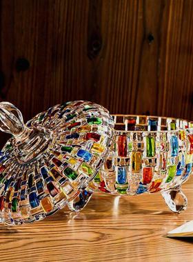 意大利风彩绘糖果罐编制玻璃糖果收纳盒零食小吃收纳罐家居摆件