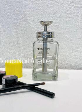 新款方胖子玻璃按压瓶美甲清洁液卸甲液防挥发 大头托盘工具