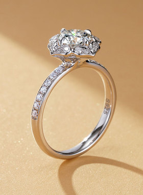 金功良匠睡莲原创设计款女戒银