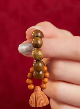 绿檀手捻小串手玩把件女绕指柔小手捻手串把玩件指尖文玩小手捻