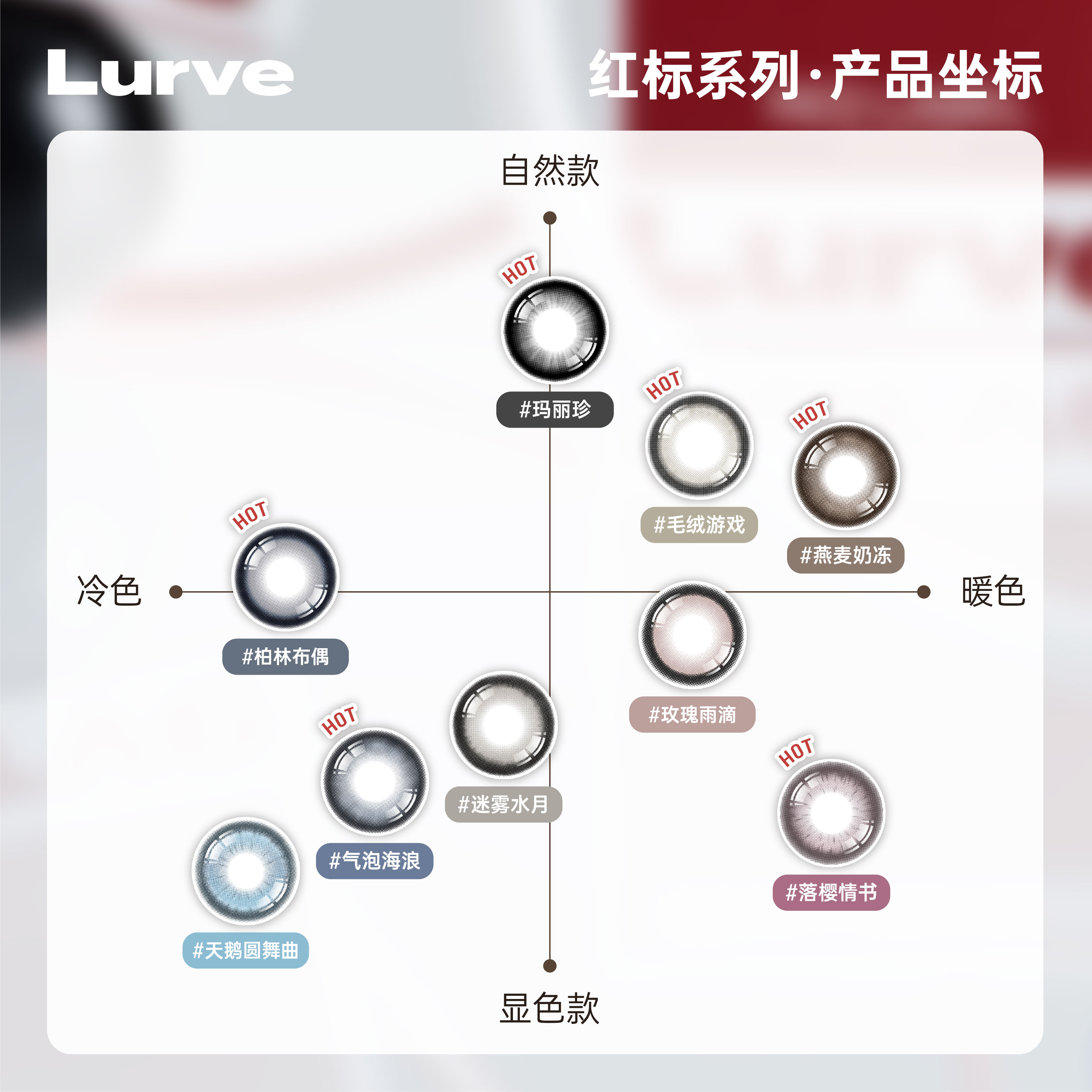 【入会领券】 Lurve美瞳柏林布偶红标日抛彩色隐形眼镜6片大直径