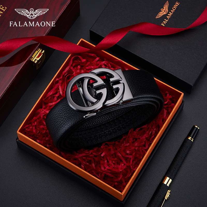 falamaone男士皮带纯牛皮奢侈品高档真皮腰带自动扣品牌裤带男,淘宝优惠券,粉丝福利购,淘宝优惠卷