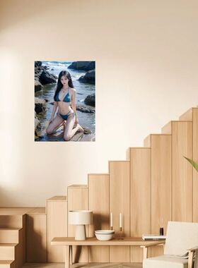 新款泳装美女海报贴纸装饰墙面客厅卧室自贴室内防水自粘贴