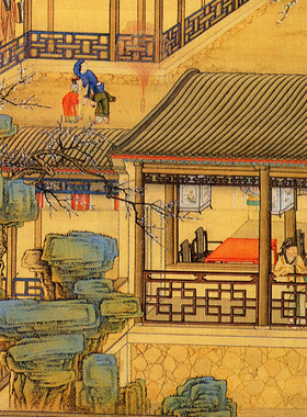 十二月令图全集清院本山水人物亭台楼阁轩榭高清微喷宣纸字画画芯