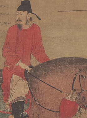 1:1五代后梁赵喦八达游春图人物绢本中式国画装饰画挂画微喷复制