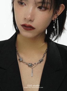 嘻哈高级感荆棘串珠项链