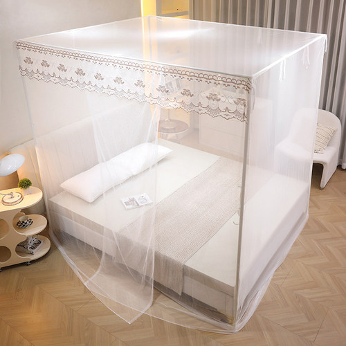 新款纹蚊帐家用单开门1.8X2米双人床支架老式1.2M单人公主风1.5米 - 图2