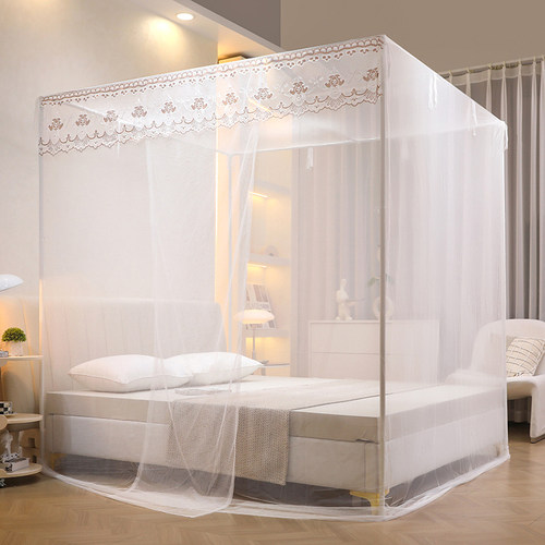 新款纹蚊帐家用单开门1.8X2米双人床支架老式1.2M单人公主风1.5米 - 图0