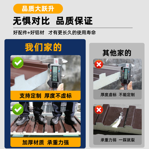 长城板隔热铝瓦铝合金屋顶瓦大板双层盖板阳光房雨棚新型瓦定制 - 图0
