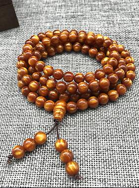 普陀山菩提金丝老料手串正品店108颗佛珠檀香男女手持盘文玩