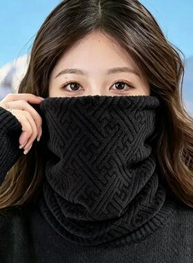 秋冬季围脖女士多功能保暖护颈脖套韩版百搭骑车加绒加厚防风面罩