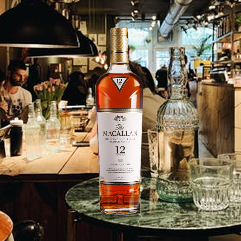 苏格兰Macallan麦卡伦黑钻雪莉单桶12年单一麦芽威士忌洋酒700ml - 图1