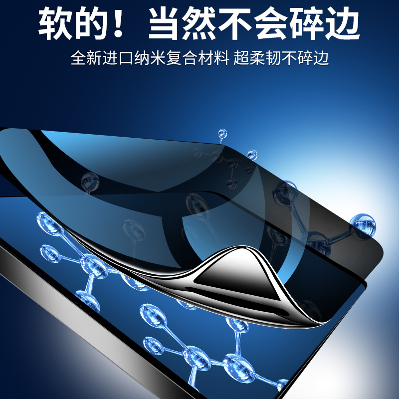 适用opporeno6手机膜防摔reno6pro防窥膜全屏覆盖reno6pro+钢化水凝膜防偷窥保护opop全包曲面软膜高清防窥屏 - 图2