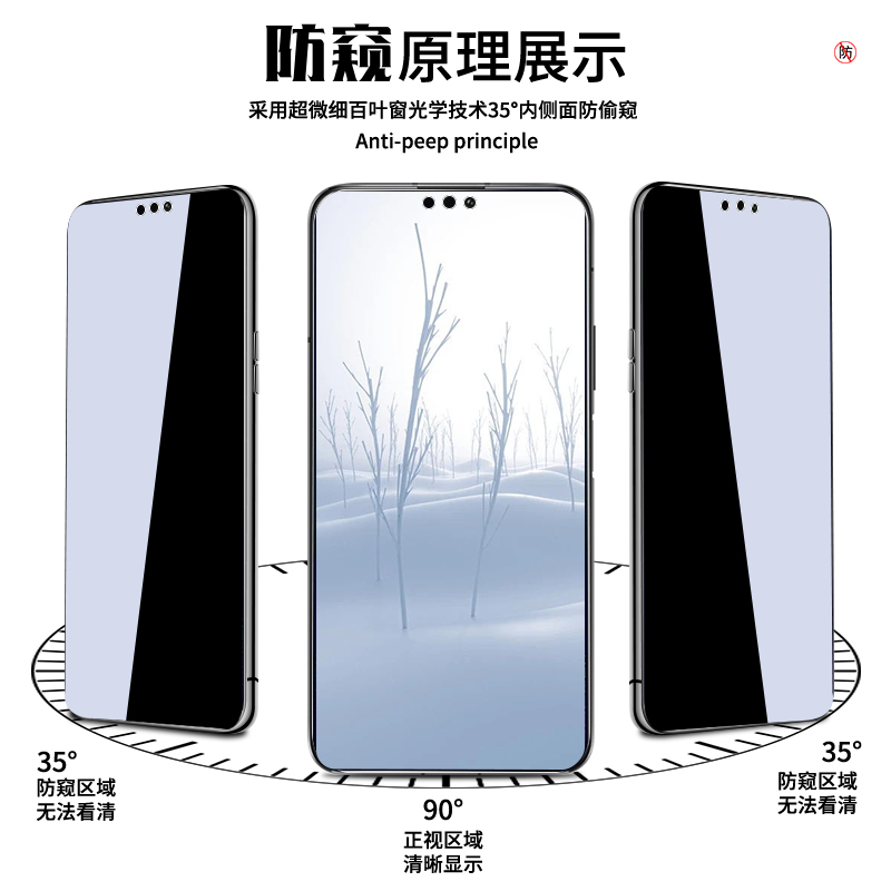 适用荣耀8x防窥膜抗指纹高清防摔防偷窥保护钢化膜屏保honor8xmax手机膜无白边全屏覆盖防爆防窥屏华为全包边 - 图1