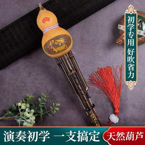 紫竹天然葫芦丝七孔 双音 大人降B 小孩C调学生初学儿童民族乐器 - 图1