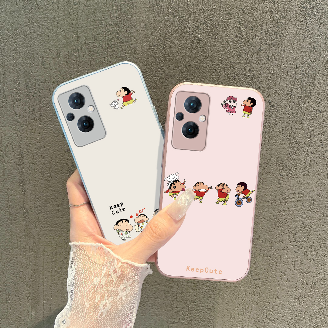 适用于oppoa95手机壳新款女oppoa93蜡笔小新全家福卡通a96超薄玻璃壳创意可爱全包防摔简约硬壳高级感保护套