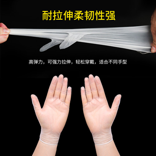 一次性pvc手套食品级专用乳胶橡胶烘培塑料透明加厚耐用厨房餐饮1 - 图0