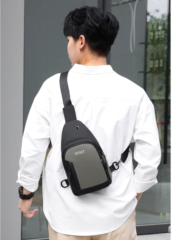 BA12韩版运动背包青年时尚户外胸包新款单肩包竖款斜挎包男女包-图0