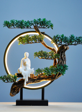 新中式创意家居摆件灯饰倒流香炉客厅玄关办公茶桌装饰品工艺礼品