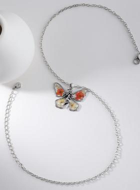 干枯蝴蝶复古小众设计感项链女高级装颈链新中式国风锁骨配饰送礼