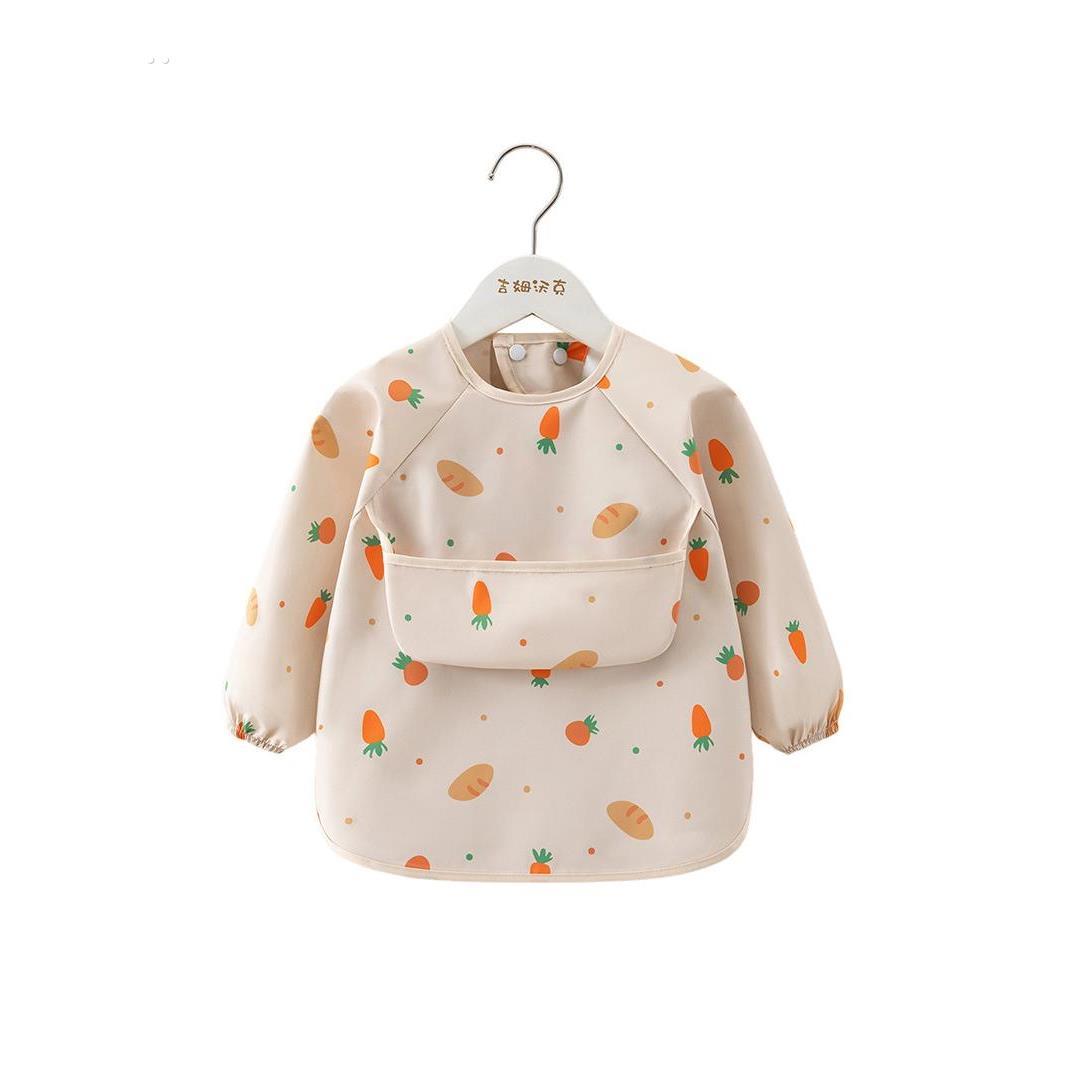 Baby eating smock waterproof children's bib bib reverse dressing waterproof infant kindergarten meal pocket anti-stain long sleeve