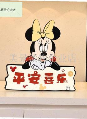 可爱米奇b玄关鞋柜摆件入户门欢迎回家装饰摆台高档客厅门口装饰.