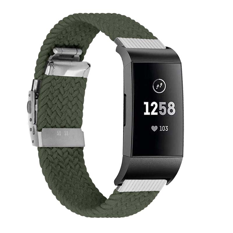 着诺数码 适用Fitbit charge6/5智能手环弹力尼龙编织表带charge3/4运动透气手环替换腕带彩虹金属个性手表链 - 图3