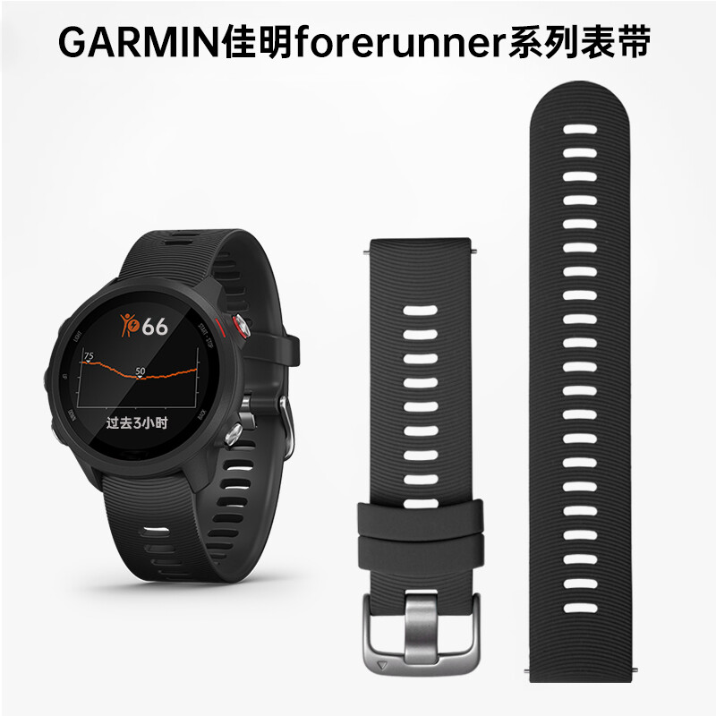 佳明Forerunner245/645M/Vivoactive3/Vivomove/Venu SQ/VMHR智能手表表带158/55透气硅胶快拆腕带2Plus表链 - 图0