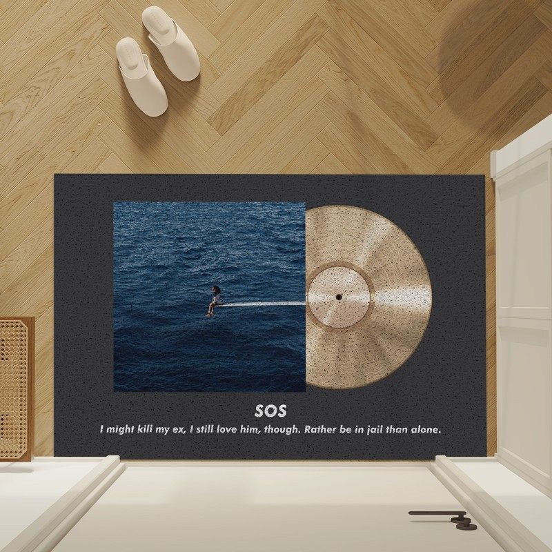 进门垫子定制欧美黑胶唱片入户地垫装饰CD专辑SZA周边地毯蹭脚垫,淘宝优惠券,粉丝福利购,淘宝优惠卷