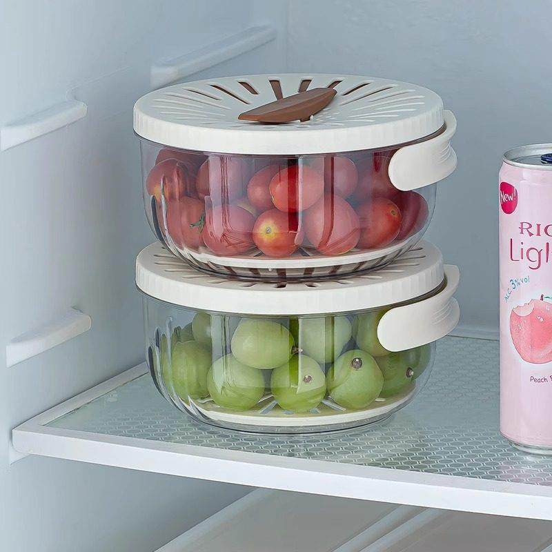 【洗水果太方便了】沥水篮折叠手柄带盖蔬菜家用厨房保鲜碗果篮,淘宝优惠券,粉丝福利购,淘宝优惠卷