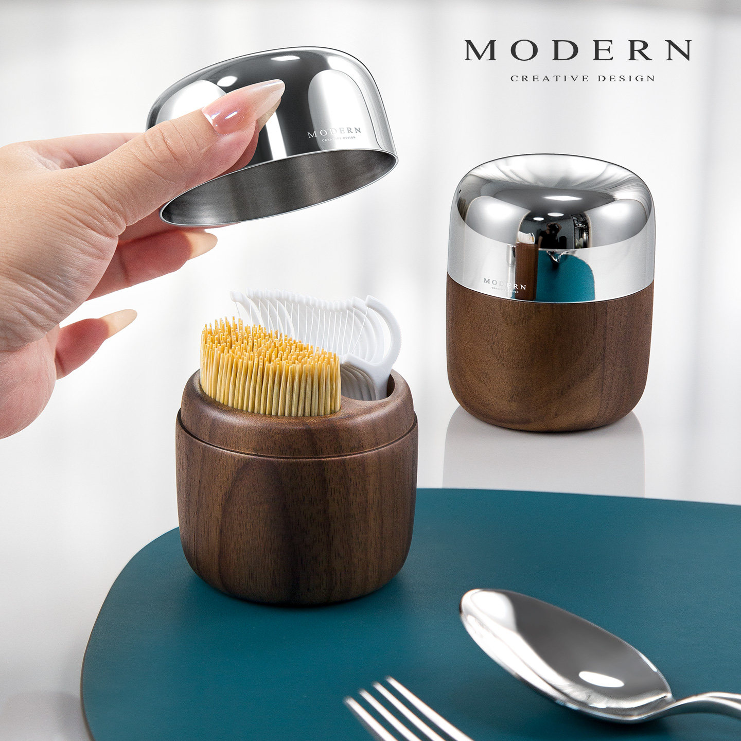 摩登MODERN原创棉签收纳盒创意棉签棒收纳罐酒店家用牙签牙线盒,淘宝优惠券,粉丝福利购,淘宝优惠卷