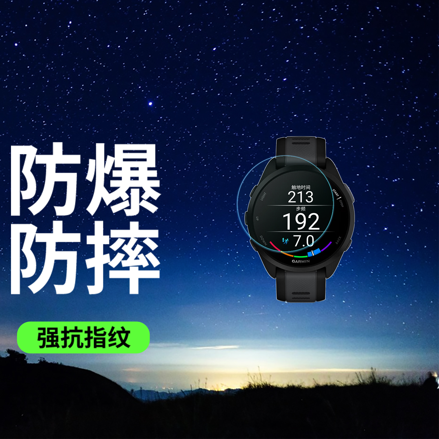 适用GARMIN佳明Forerunner165音乐版手表钢化膜255S音乐版保护膜Descent G2高清防爆防刮防反光AR软膜水凝膜 - 图0