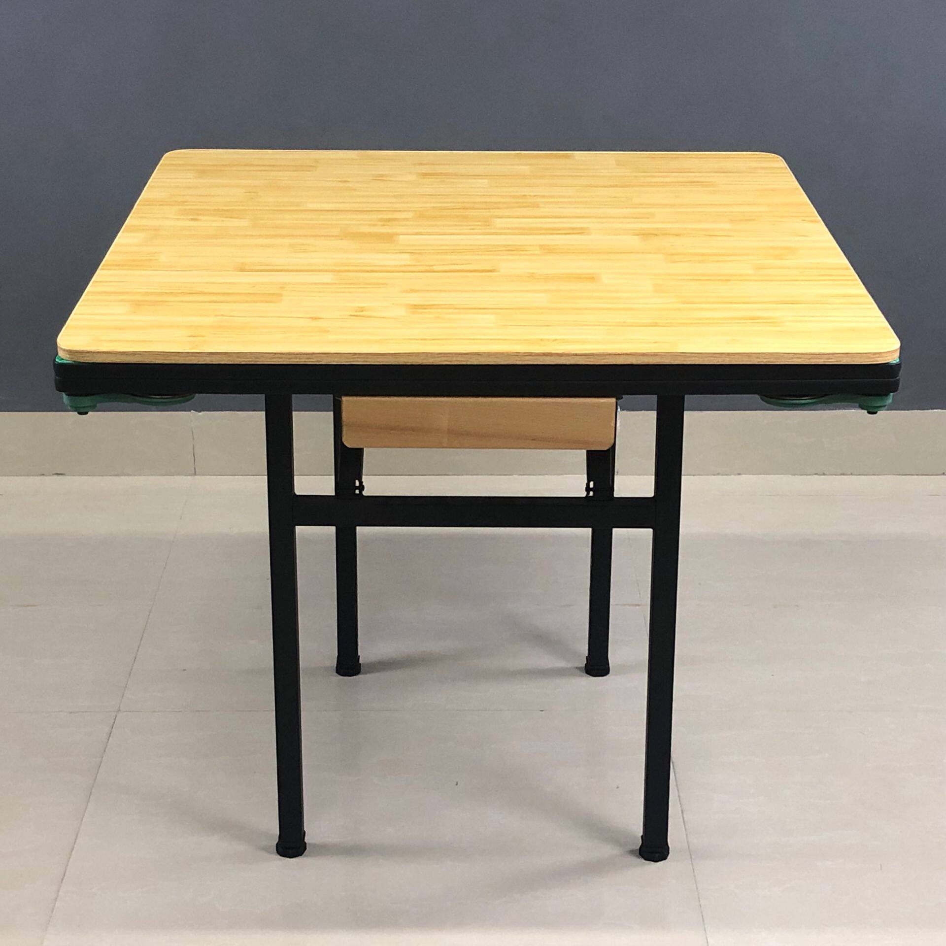 简易象棋桌实木扑克桌多功能可调水平折叠餐桌手搓麻将桌棋牌桌