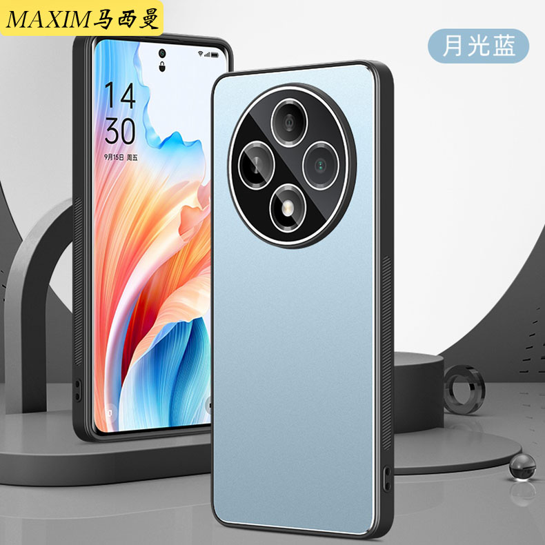 【自带镜头膜】oppoA3pro手机壳新款PJYG110曲面屏A2pro保护套金属磨砂商务男5G全包软边0pp0a2pr0硬外壳超薄 - 图1