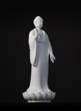 陶瓷摆件立莲座释迦牟尼佛站像