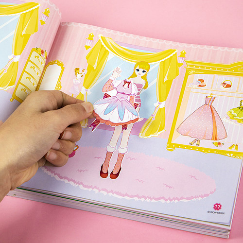 奇妙萌可闪亮宝石贴纸爱心公主换装粘贴画3到6岁女孩益智儿童玩具 - 图2