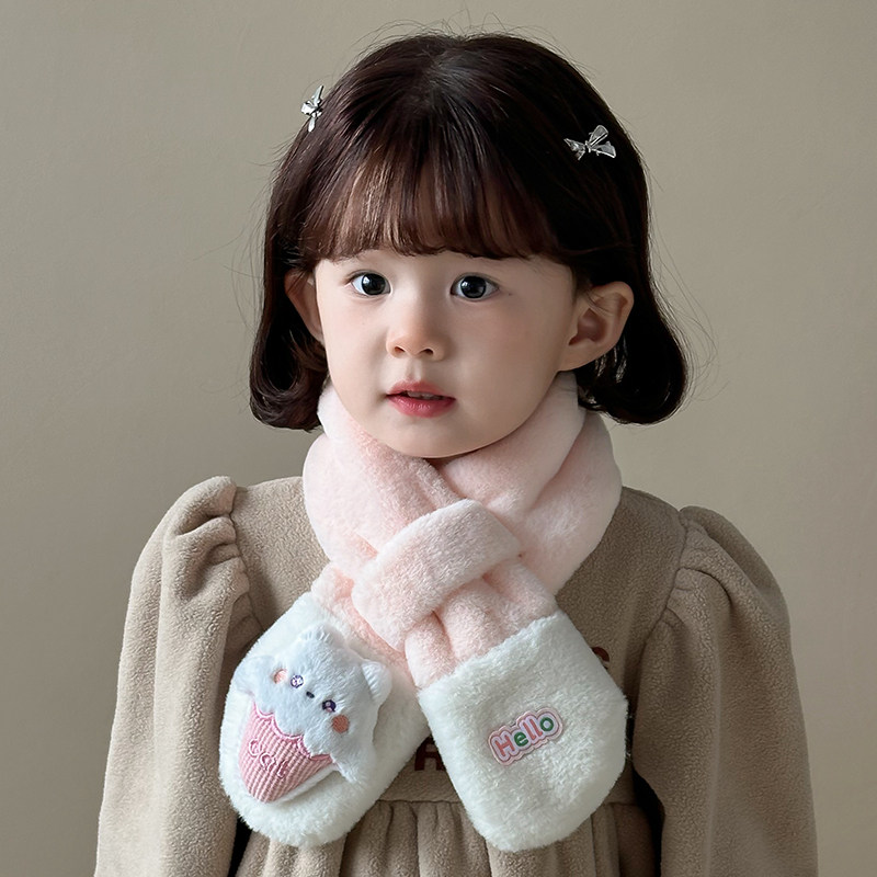 儿童围巾男女童超萌可爱毛毛绒保暖兔毛婴儿韩版卡通冬季宝宝围脖,淘宝优惠券,粉丝福利购,淘宝优惠卷