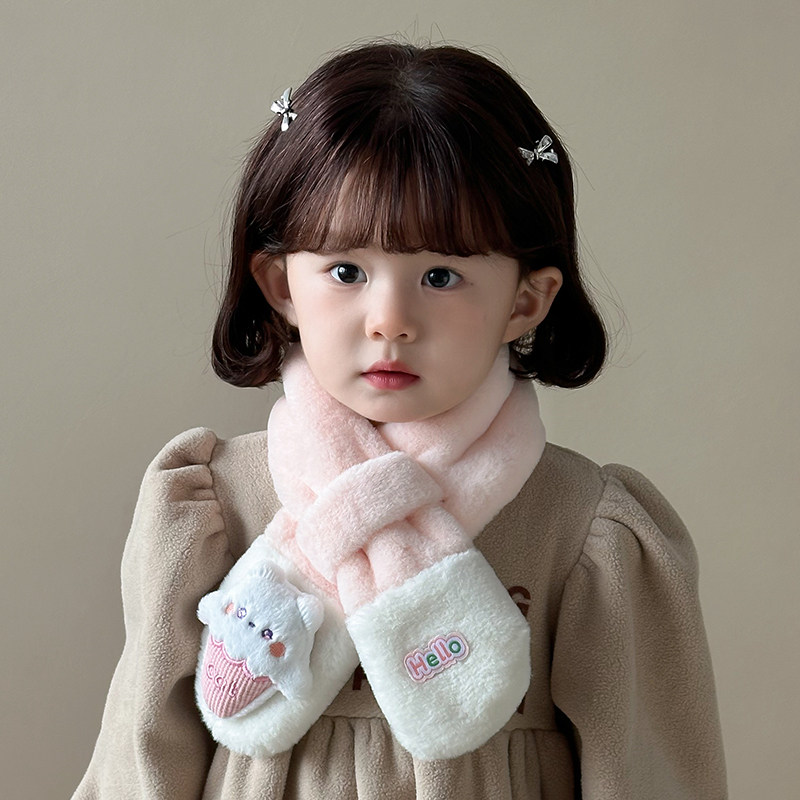 儿童围巾男女童超萌可爱毛毛绒保暖兔毛婴儿韩版卡通冬季宝宝围脖,淘宝优惠券,粉丝福利购,淘宝优惠卷