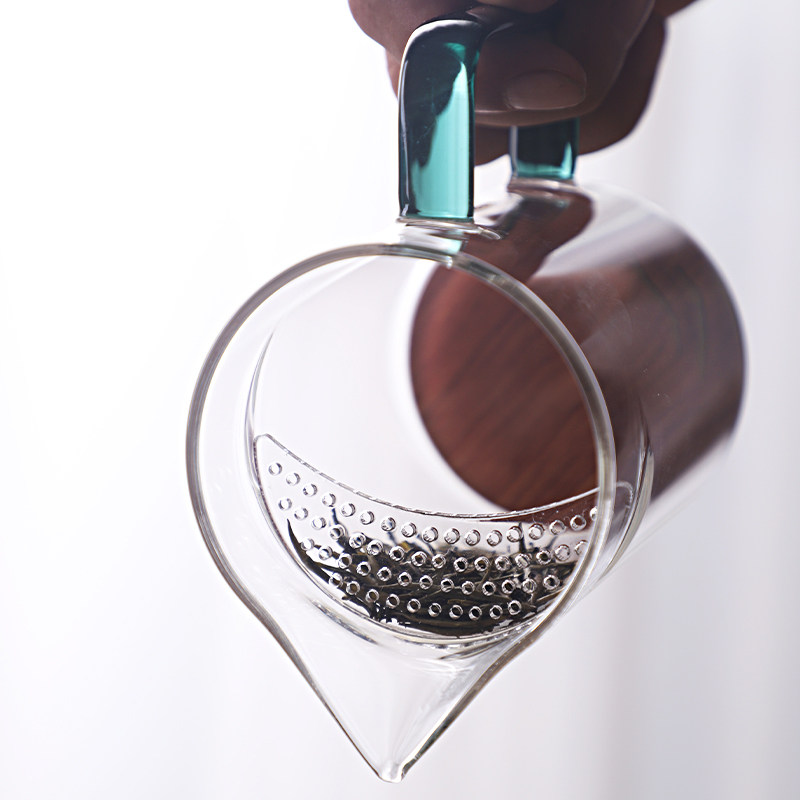 公道杯茶滤一体月牙杯木底分茶器大号过滤茶海耐热玻璃茶隔漏茶具,淘宝优惠券,粉丝福利购,淘宝优惠卷