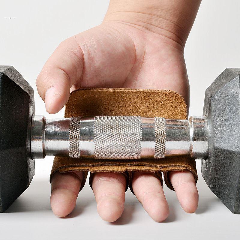 撸铁护掌健身手套引力向上握力带四指单杠辅助训练装备防滑防起茧 - 图0