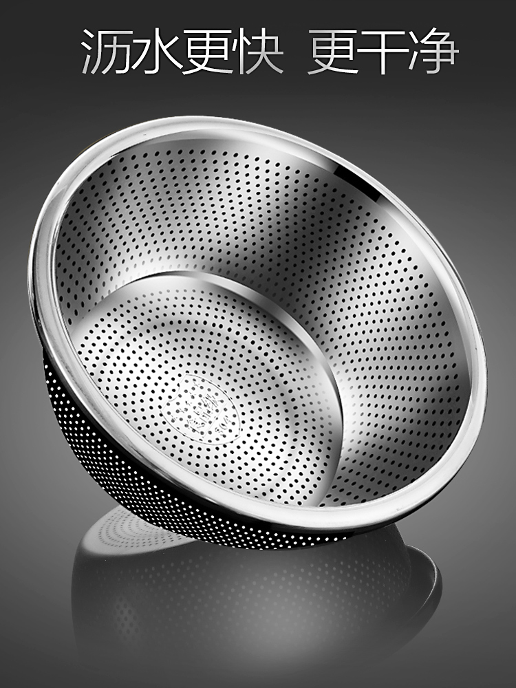 沥水篮洗菜盆洗米筛304不锈钢厨房神器水果篮家用沥水漏盆淘米盆,淘宝优惠券,粉丝福利购,淘宝优惠卷