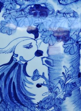 落地摆件手绘百鸟朝凤花瓶典礼