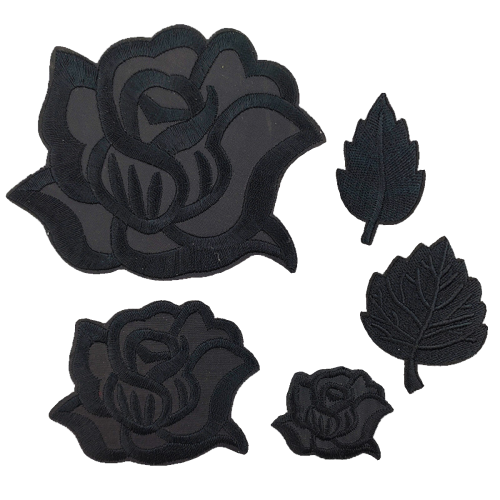 自粘黑色刺绣贴纯色花朵补丁贴布贴衣服羽绒服裤子补破洞图案贴花,淘宝优惠券,粉丝福利购,淘宝优惠卷