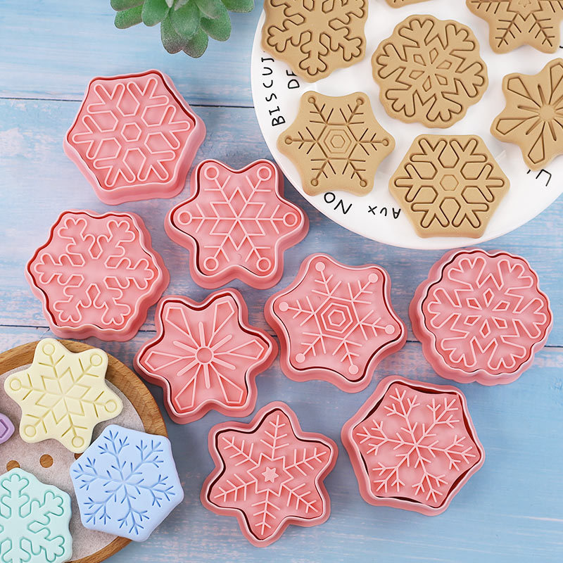 810Pcs Christmas Cookie Cutter Cartoon Cute Silicone Biscui - 图0