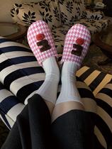 Tagi < i> Imagine hairy plaid party home slippers plush warm goat hair