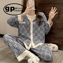 Japanese Niche GP Pyjamas Womens Spring Autumn Summer Pure Cotton Long Sleeves 2023 New Comfort Minimalist Home Suit Suit