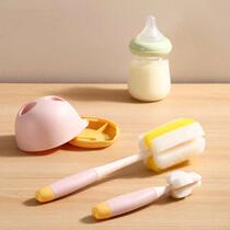 New products Home Sponge Bottle Brush Suit Sponge Brush With Base Straight Rod Cleaning Brush Children Wash Bottle Brush